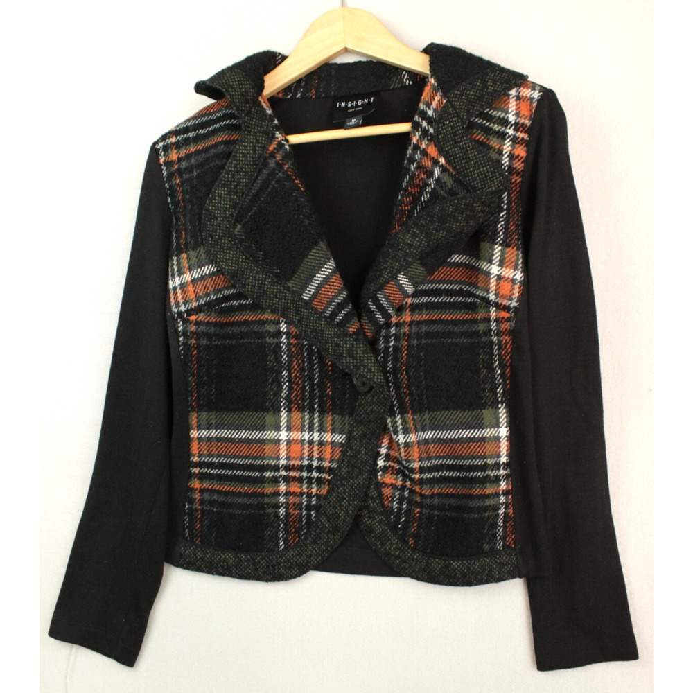 Insight New York Short Plaid Jacket - Long Sleeve - Size 12